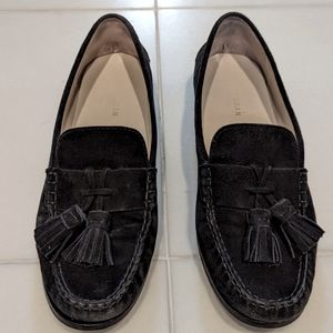 Cole Haan Emmons Black Suede Tasseled Loafer 8